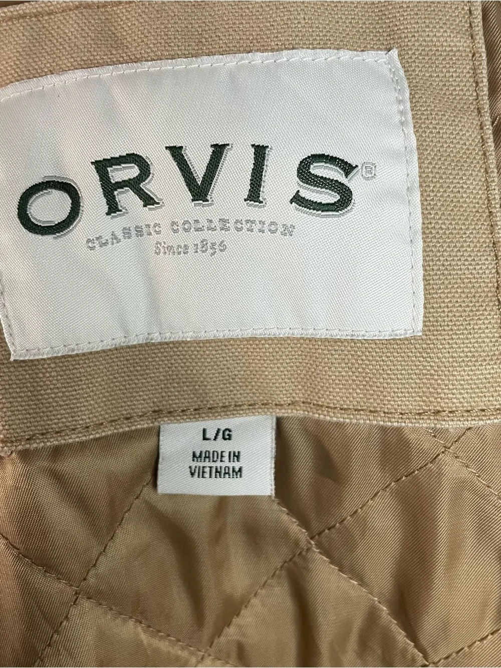 Orvis Classic Collection Canvas Barn Chore Jacket Tan- Size Large